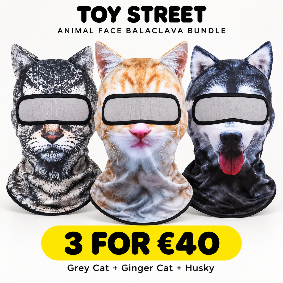 ToyStreet™ Animal Face Balaclava 🐱🐺